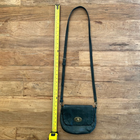 VINTAGE • ROOTS • Black Leather Crossbody Purse - Picture 8 of 8